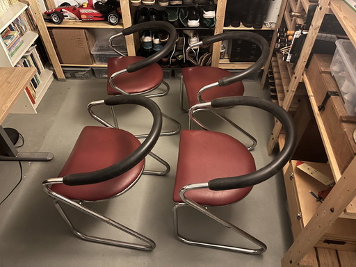 4x Eetkamerstoelen, Eind Jaren 80, Italiaans Design