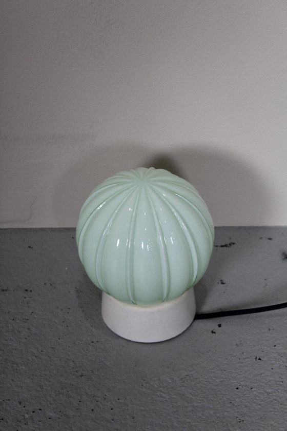 Image 1 of Vintage Thabur Plafondlamp, Plafonnière - Groen, Art Deco