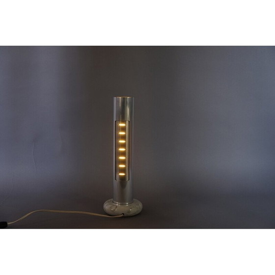 Image 1 of Vintage Morgana nachtlampje in aluminium en marmer van Enrico Panzieri voor Sormani, 1971