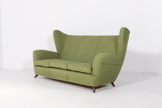 Image 1 of Mid Century Moderne vleugel sofa van Paolo Buffa, jaren 1950 Italië