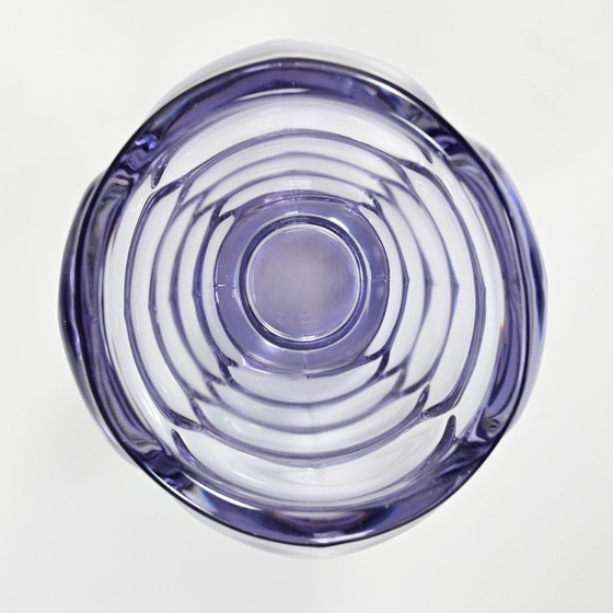 Image 1 of 1960'S Violet Boheems glazen vaas toegeschreven aan Vladislav Urban voor Hermanova Hut Sklo Unie Tsjechië