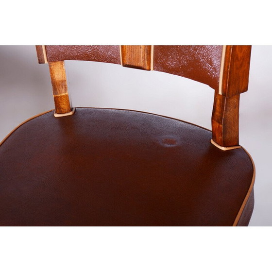 Image 1 of Paar vintage Art Deco beuken stoelen van Jules Leleu, Frankrijk 1920