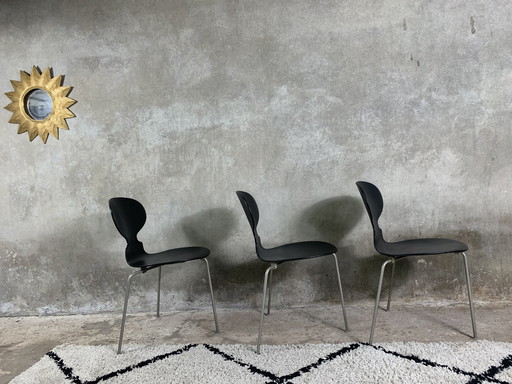 3x Fritz Hansen Arne Jacobsen Mierenstoel