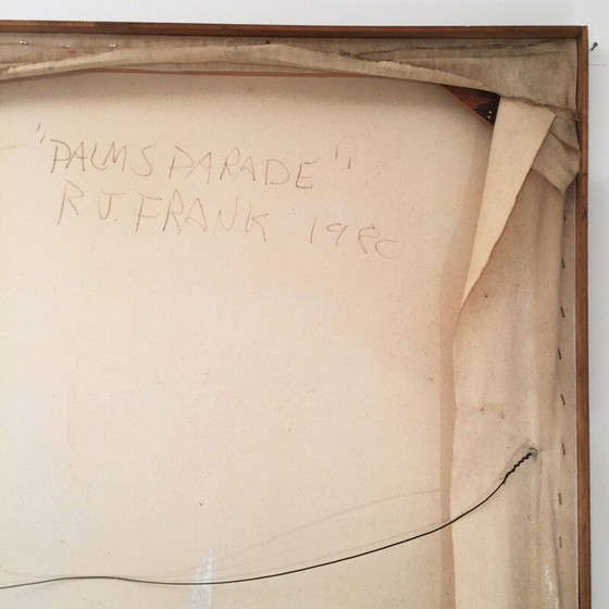 Image 1 of Vintage schilderij "Palm's Parade" door Richard Frank, 1980