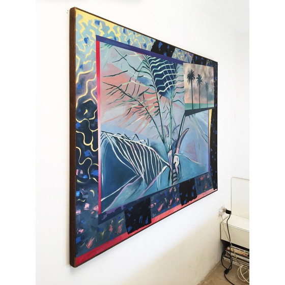 Image 1 of Vintage schilderij "Palm's Parade" door Richard Frank, 1980