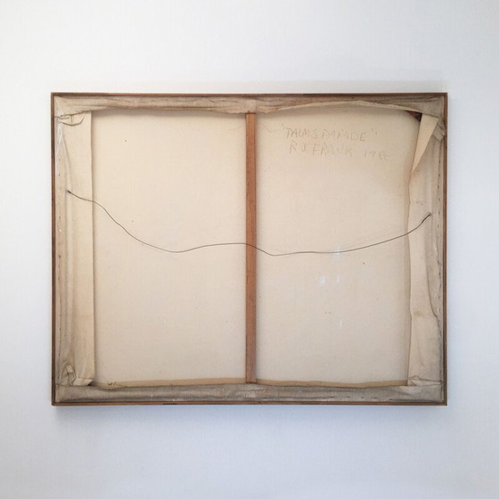 Image 1 of Vintage schilderij "Palm's Parade" door Richard Frank, 1980