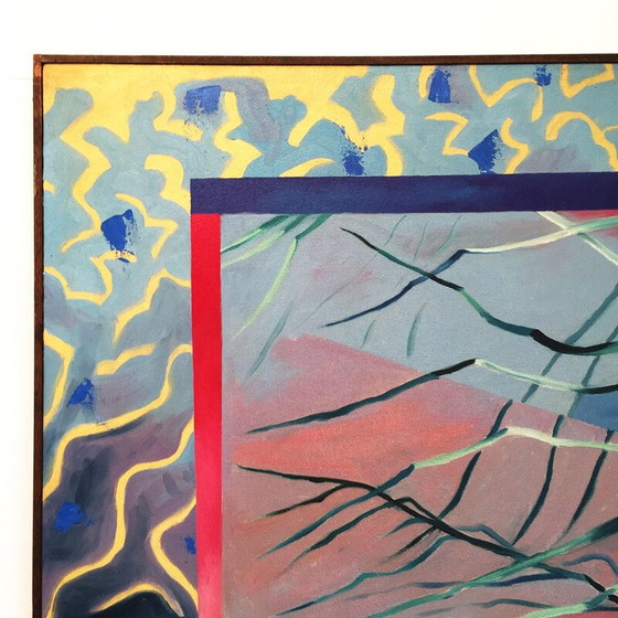 Image 1 of Vintage schilderij "Palm's Parade" door Richard Frank, 1980