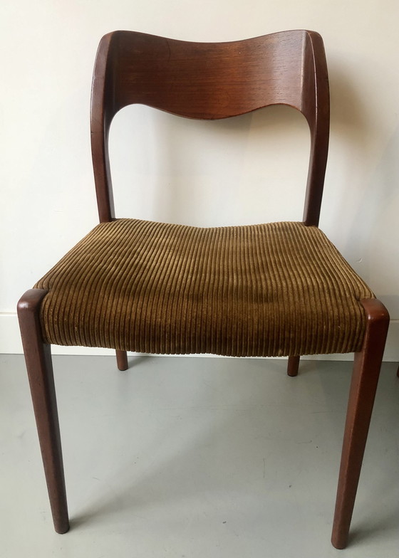 Image 1 of Vintage Niels Otto Møller Tafel Met Model 71 Stoelen