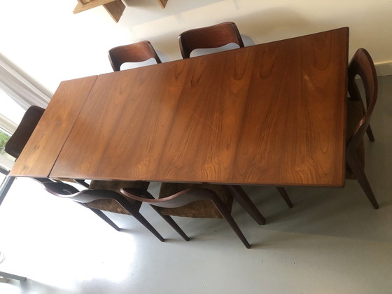 Image 1 of Vintage Niels Otto Møller Tafel Met Model 71 Stoelen