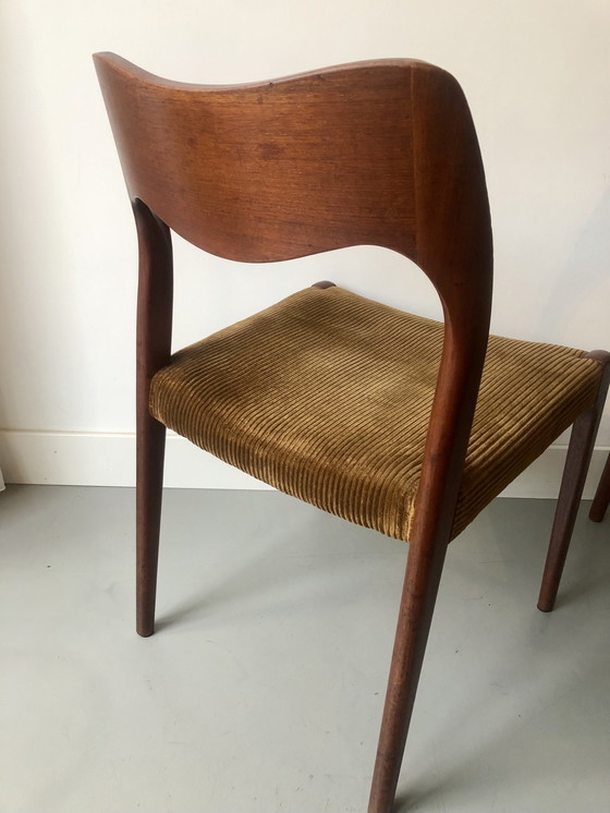 Image 1 of Vintage Niels Otto Møller Tafel Met Model 71 Stoelen