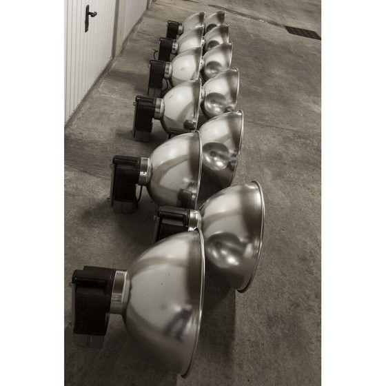 Image 1 of Set van 12 vintage lampen in chroom en zwart, 1970