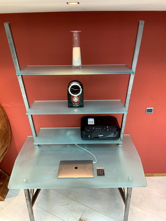 Image 1 of Bureau Meubel in Glas en Metaal