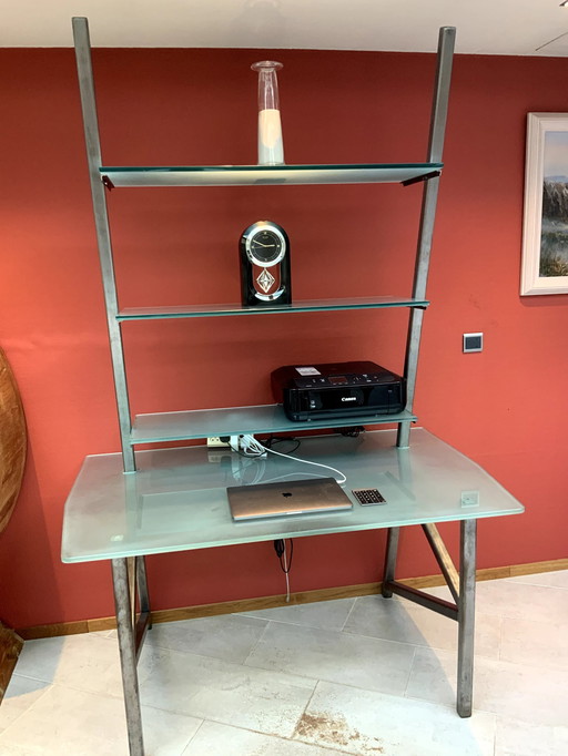 Bureau Meubel in Glas en Metaal
