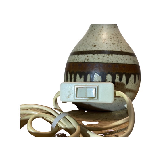 Image 1 of Vintage Fat Lava Tafellamp | Deense Keramiek aardewerk lamp uit het midden van de eeuw