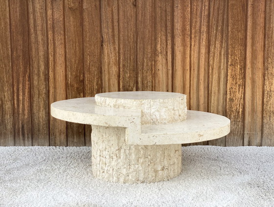 Image 1 of Vintage Coffeetable mactanstone, rond