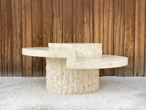 Image 1 of Vintage Coffeetable mactanstone, rond