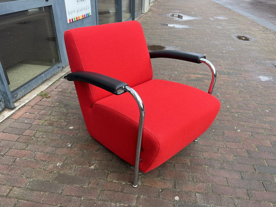 Image 1 of Leolux Scylla Fauteuil rood stof 