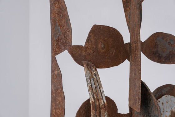 Image 1 of Abstract stalen sculptuur, ontworpen en vervaardigd eind jaren zestig.