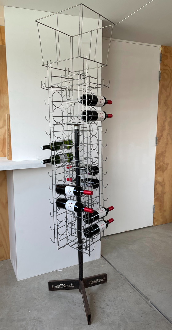 Image 1 of Vintage Franse Draaiende wijnvitrine voor 48 flessen