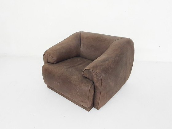 Image 1 of Buffel leren bruine fauteuil