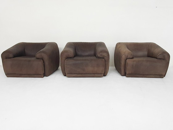 Image 1 of Buffel leren bruine fauteuil