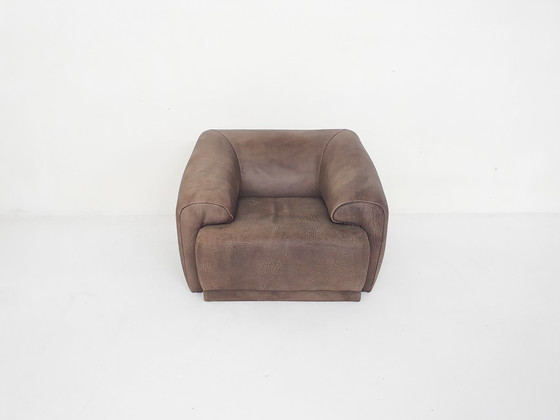 Image 1 of Buffel leren bruine fauteuil