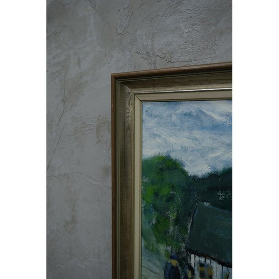 Image 1 of Scandinavische vintage olieverf op canvas Scène door Kai Christensen, jaren 1960