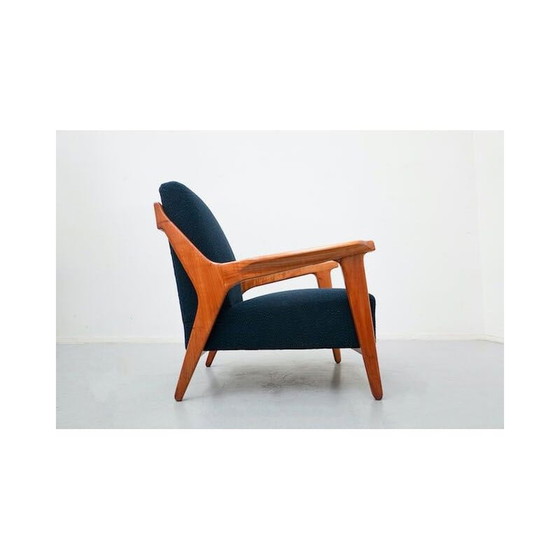 Image 1 of Paar vintage blauwe fauteuils van Melchiorre Bega, Italië 1950