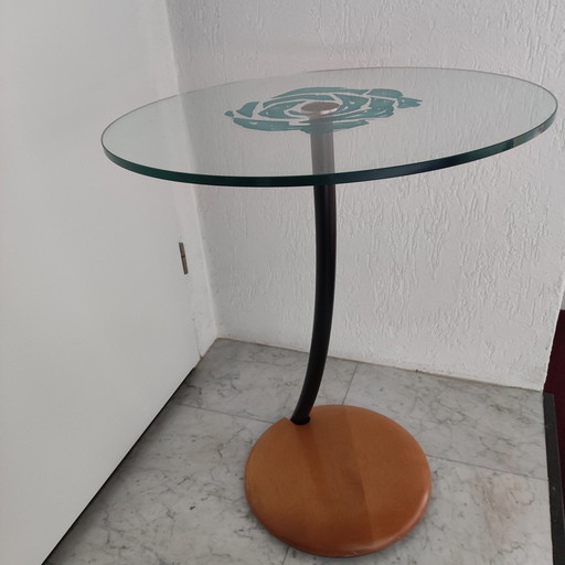 Vintage bijzet tafel rond