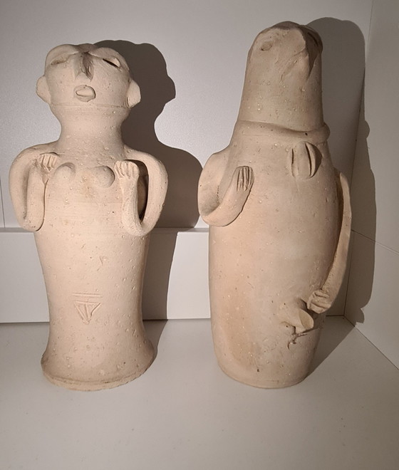 Image 1 of 2x terracotta beelden Joan Planells Daifa Ibiza