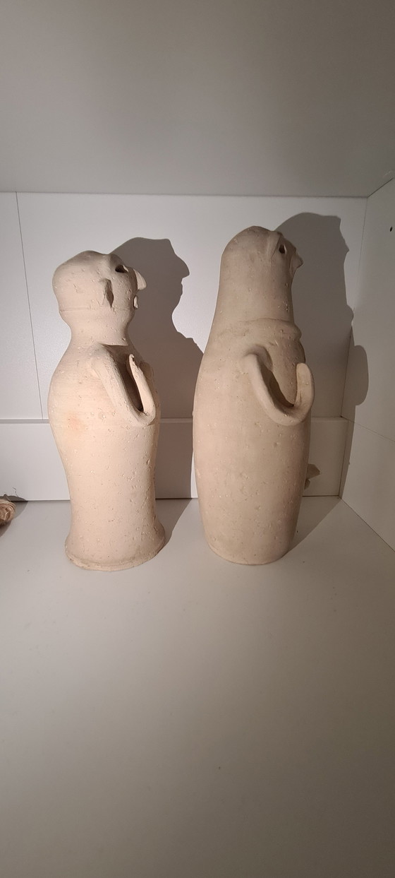 Image 1 of 2x terracotta beelden Joan Planells Daifa Ibiza