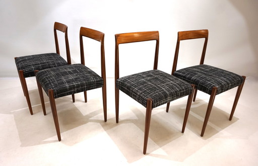 Lübke Teakhouten Eetkamerstoelen Set van 4, 1960