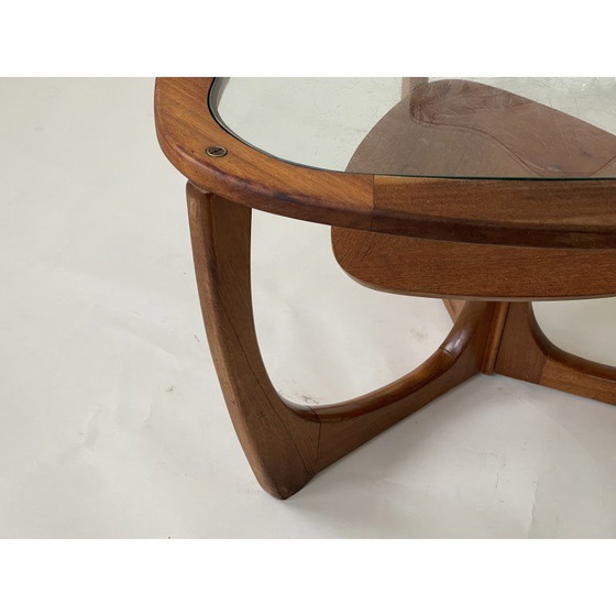 Image 1 of Vintage salontafel van teakhout en glas, UK 1970