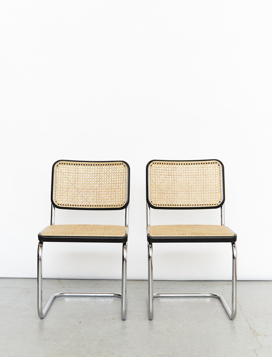 Image 1 of Sledestoel S32 van Marcel Breuer voor Thonet, set van 2