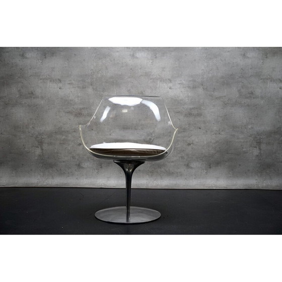 Image 1 of Vintage champagnestoel in acrylglas en aluminium van Estelle en Erwin Laverne, 1970