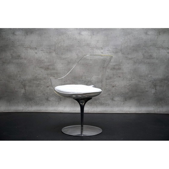 Image 1 of Vintage champagnestoel in acrylglas en aluminium van Estelle en Erwin Laverne, 1970