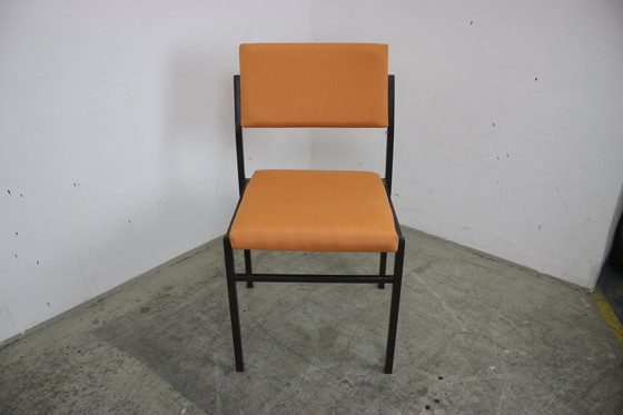 Image 1 of 4X L&C Arnold stalen buisstoelen vintage stoelenset oranje nieuwe hoes 60S