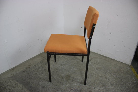 Image 1 of 4X L&C Arnold stalen buisstoelen vintage stoelenset oranje nieuwe hoes 60S