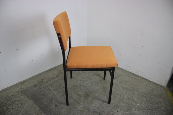 Image 1 of 4X L&C Arnold stalen buisstoelen vintage stoelenset oranje nieuwe hoes 60S
