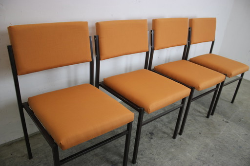 4X L&C Arnold stalen buisstoelen vintage stoelenset oranje nieuwe hoes 60S