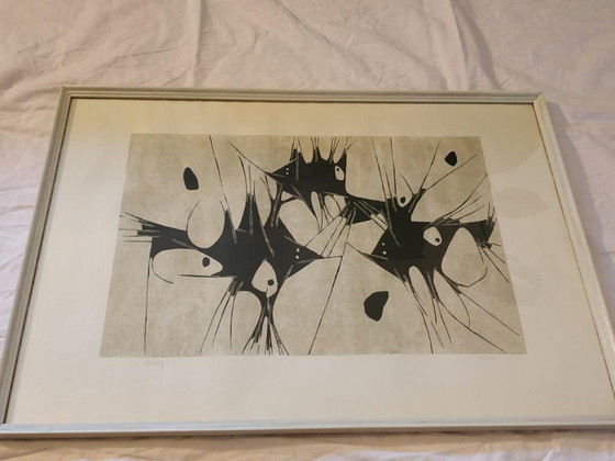 Image 1 of Werner Brattig - Vissen - Litho/zeefdruk - Gesigneerd en genummerd origineel (9/200)