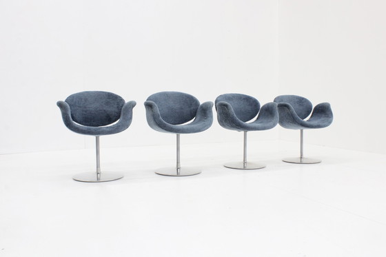 Image 1 of 4X Artifort Little Tulip Eetkamer Stoelen Van Pierre Paulin