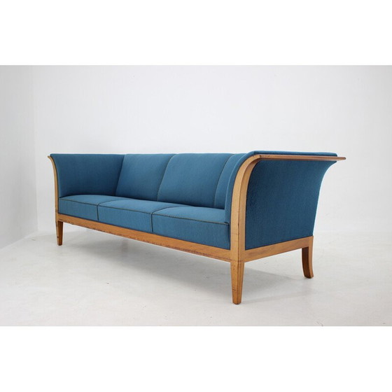 Image 1 of Vintage mahoniehouten 3-zitsbank van Frits Henningsen, Denemarken 1940