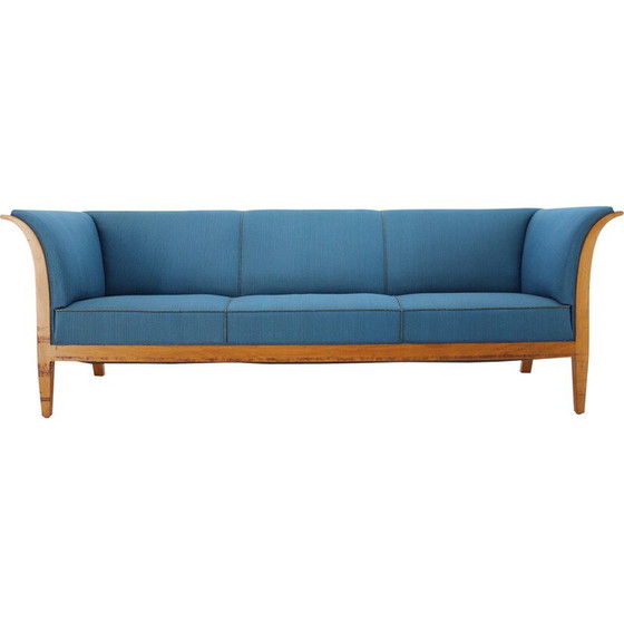 Image 1 of Vintage mahoniehouten 3-zitsbank van Frits Henningsen, Denemarken 1940