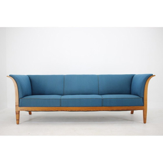 Image 1 of Vintage mahoniehouten 3-zitsbank van Frits Henningsen, Denemarken 1940