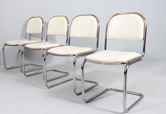 Image 1 of  Set van 4 sledestoelen in Bauhaus-stijl, Italië, jaren 1970