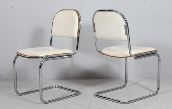 Image 1 of  Set van 4 sledestoelen in Bauhaus-stijl, Italië, jaren 1970