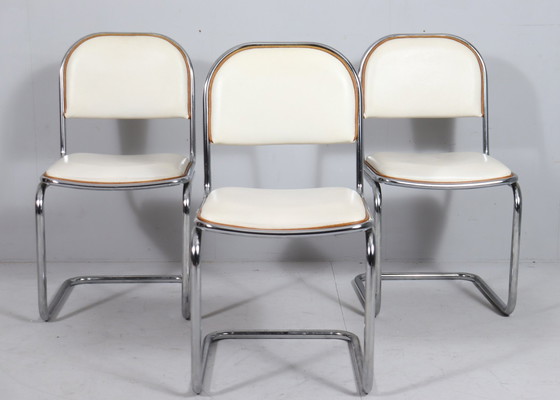 Image 1 of  Set van 4 sledestoelen in Bauhaus-stijl, Italië, jaren 1970