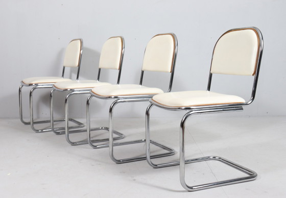 Image 1 of  Set van 4 sledestoelen in Bauhaus-stijl, Italië, jaren 1970