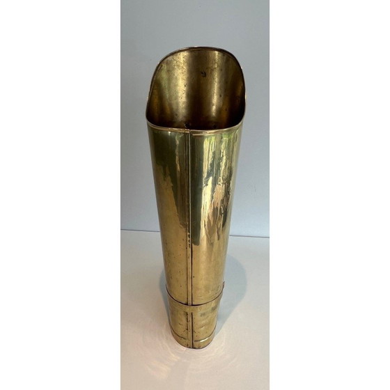 Image 1 of Vintage messing paraplubak in de vorm van een laars